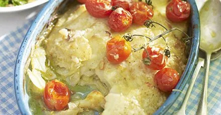 Lighter fennel & potato gratin