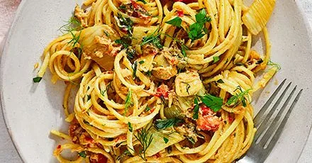Fennel & seafood linguine