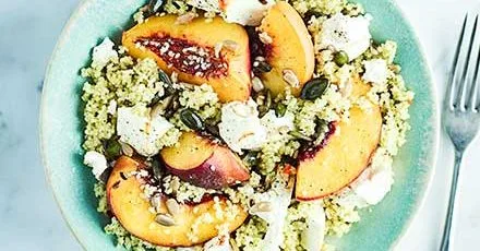 Feta and Peach Couscous