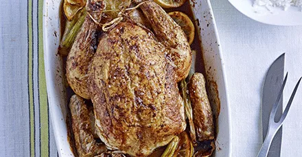 Five-spice, soy & lemon roast chicken