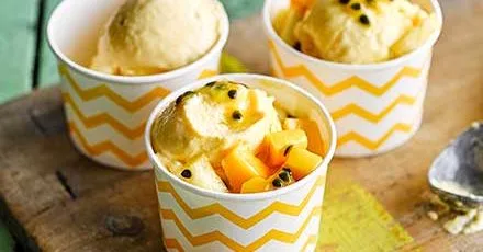 Frozen tropical fruit yogurt
