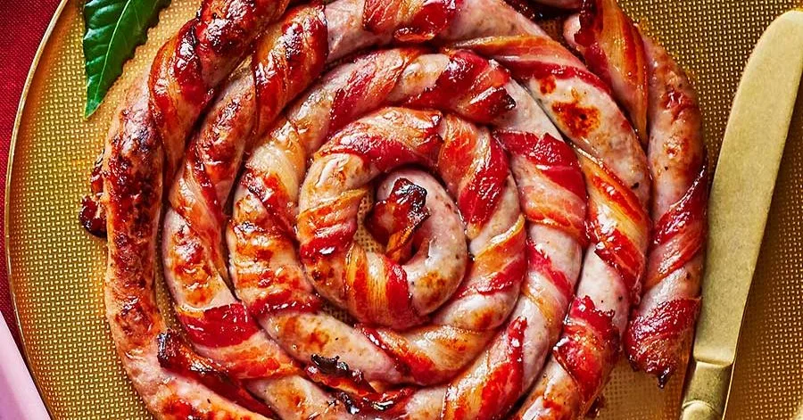 Giant pig-in-a-blanket pinwheel