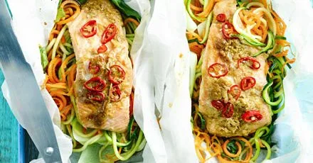 Ginger & soy salmon en papillote