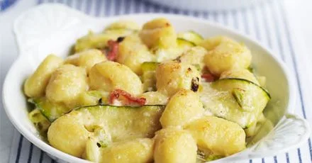 Gnocchi with courgette, mascarpone & spring onions