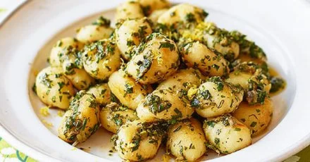 Gnocchi with herb sauce
