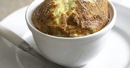 Goat's cheese, spring onion & parsley soufflés