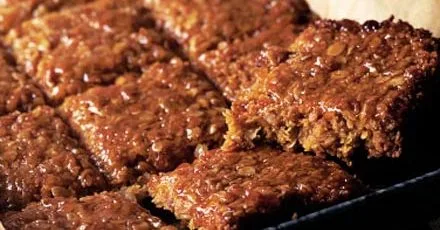Golden orange & walnut flapjacks