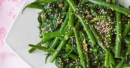 Goma-ae Japanese greens