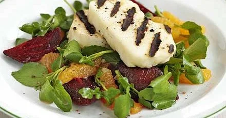 Griddled halloumi with beetroot & orange