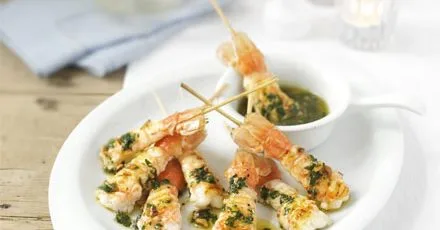 Griddled langoustines with hazelnut butter