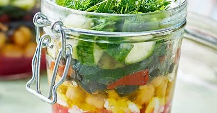Griddled salad jar