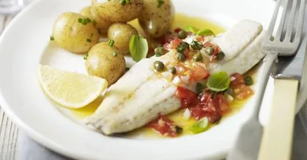 Grilled bass with sauce vierge