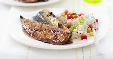 Grilled mackerel with soy, lime & ginger