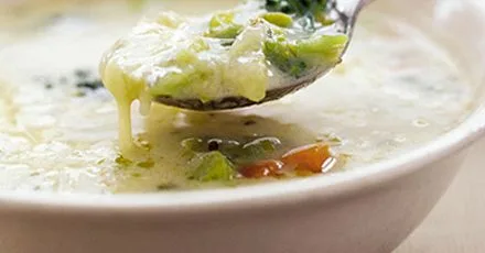 Gruyère & vegetable soup