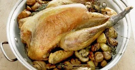 Перепелиця з печеними каштанами
