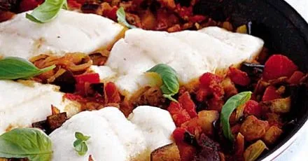 Haddock in tomato basil sauce