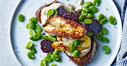 Halloumi & beetroot open sandwich