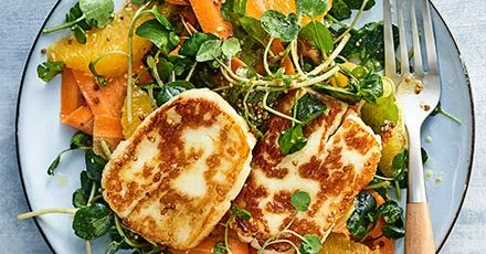 Halloumi, carrot & orange salad