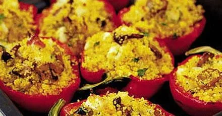 Halloumi stuffed peppers