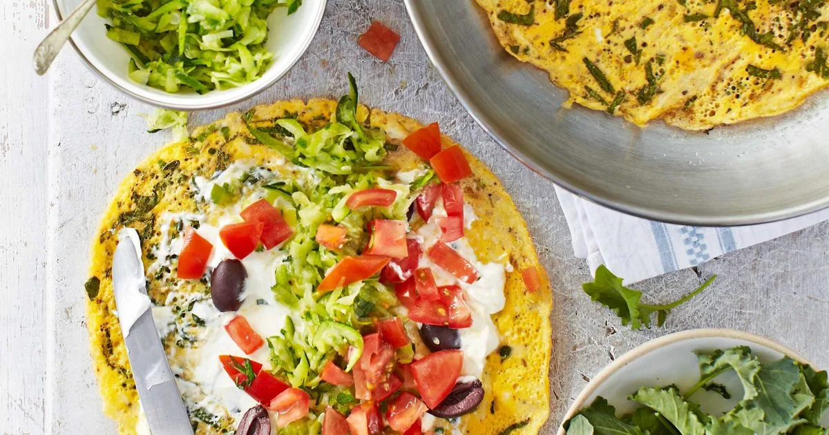 Herb pancake wraps with goat’s cheese