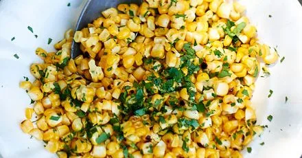 Herby corn off the cobs in brown butter sauce