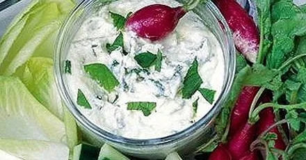 Whipped feta with crudités
