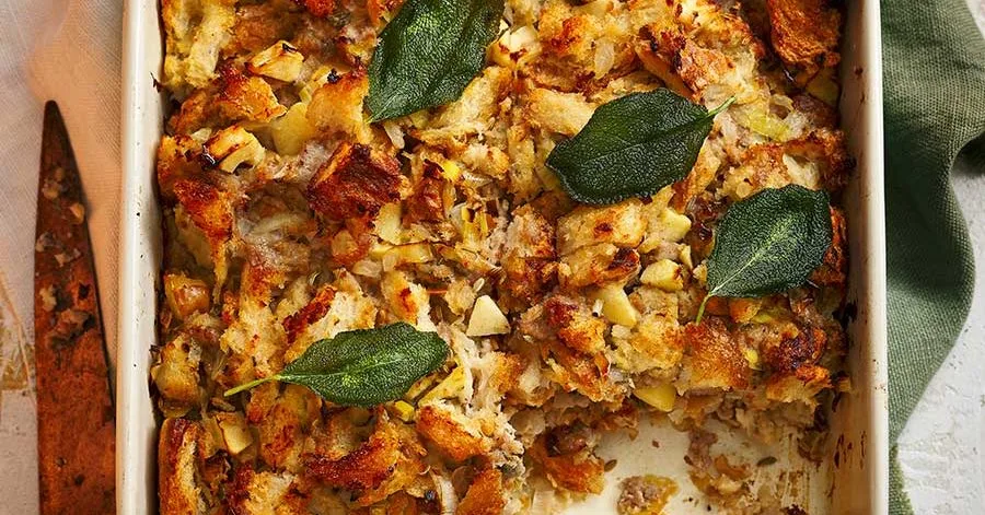 Herby sausage, apple & sourdough stuffing