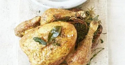 Herby slow-roast chicken
