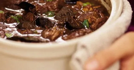 Highland beef with pickled walnuts & puff pastry tops