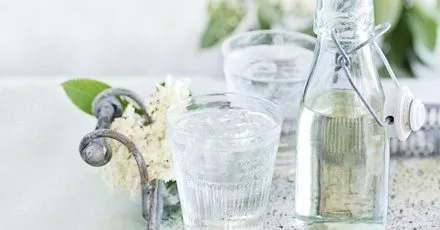 Homemade elderflower cordial