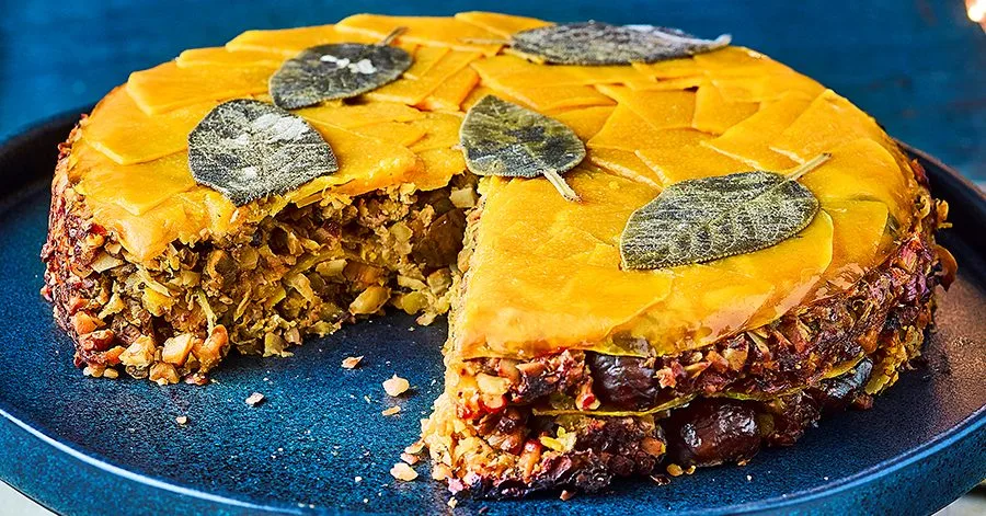 Honeyed squash & nut roast cake