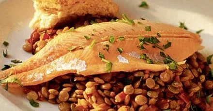 Hot lentils, cold trout