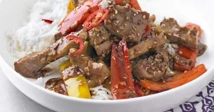 Hot & sour pork & pepper stir-fry