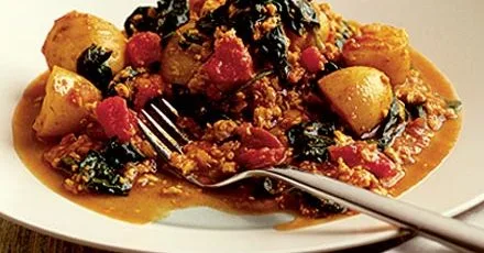 Indian turkey with spinach & new potatoes