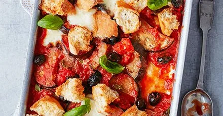 Italian aubergine traybake