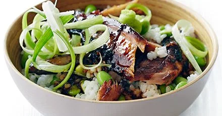 Japanese-style mackerel rice bowl
