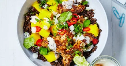 Jerk chicken & mango bowl