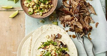 Jerk pulled pork with banana salsa