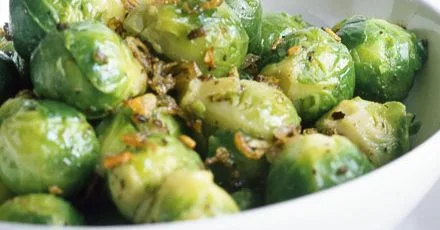 Juniper-glazed sprouts