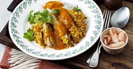 Katsu pork with sticky rice