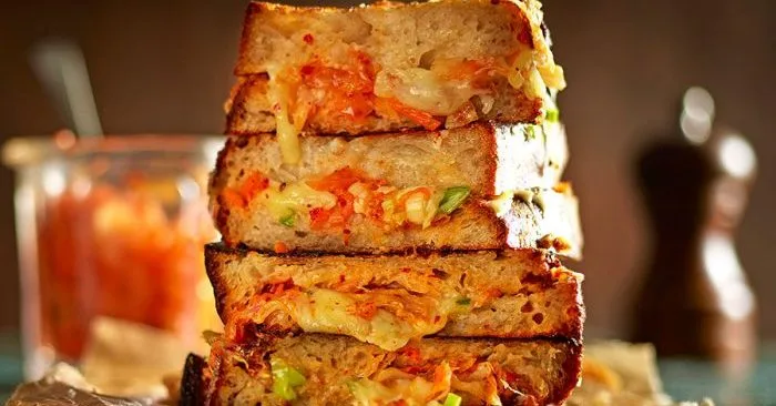 Kimchi double-cheese toasties