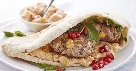Lamb & chickpea pitta burger