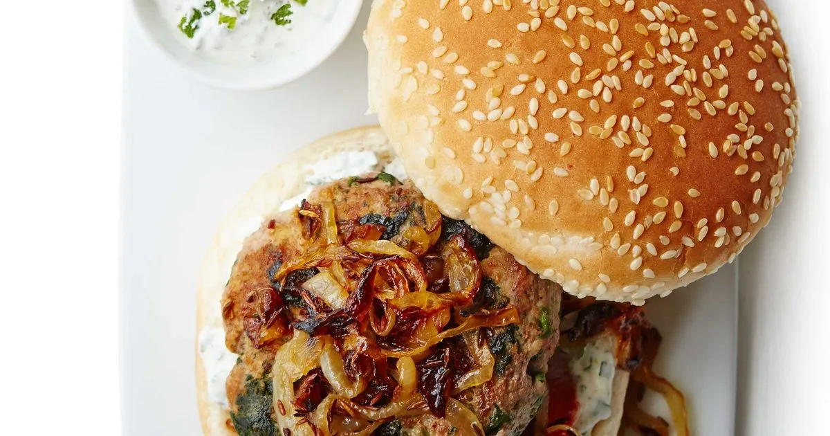 Lamb, spinach & ricotta burgers