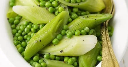 Leeks & peas in lemon butter