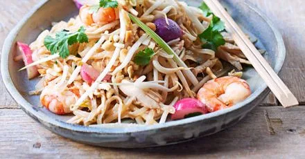 Leftover roast chicken pad Thai
