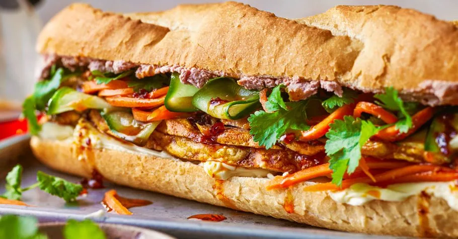 Leftover roast pork belly bánh mì