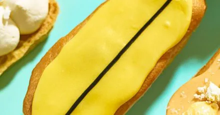 Lemon & passion fruit eclairs
