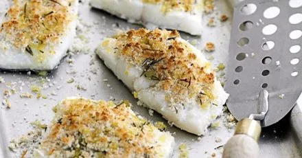 Lemon & rosemary crusted fish fillets