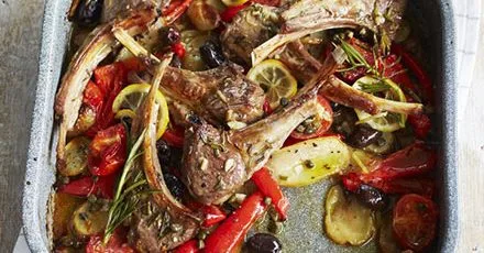 Lemon & rosemary traybake lamb