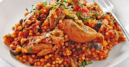 Lemony chicken stew with giant couscous
